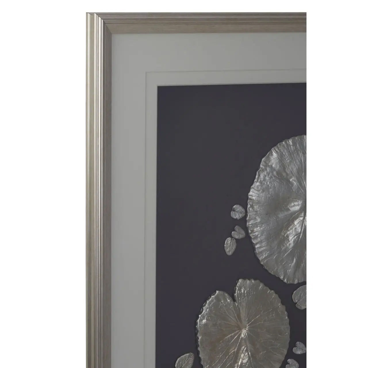 Nason Leaf Design Framed Wall Art In Silver
