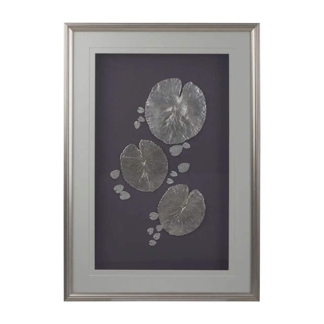 Nason Leaf Design Framed Wall Art In Silver