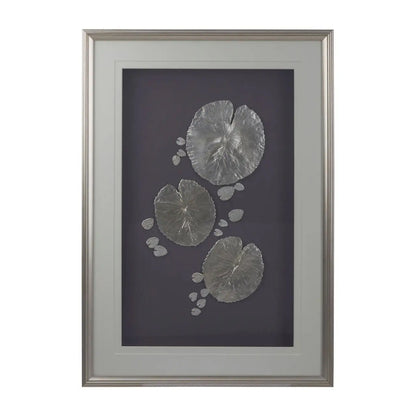 Nason Leaf Design Framed Wall Art In Silver