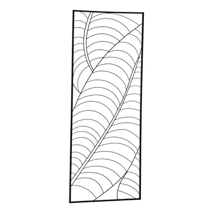 Trento Small Metal Leaf Design Wall Art In Black