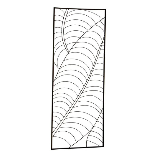 Trento Small Metal Leaf Design Wall Art In Black