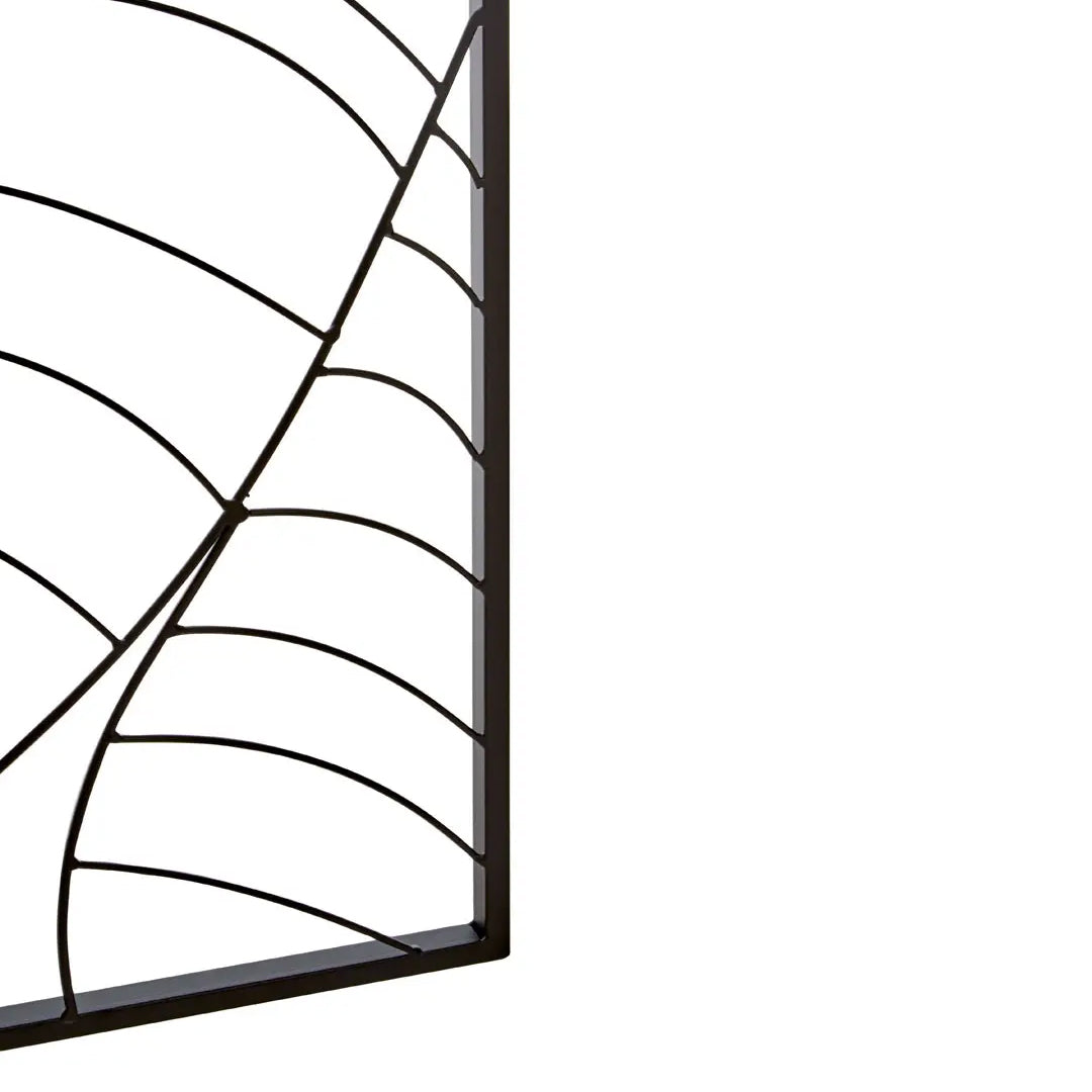 Trento Small Metal Leaf Design Wall Art In Black