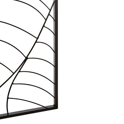 Trento Small Metal Leaf Design Wall Art In Black