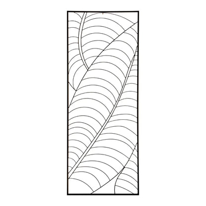 Trento Small Metal Leaf Design Wall Art In Black