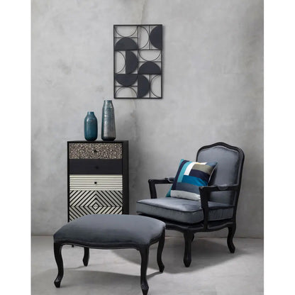 Trento Metal Semicircle Wall Art In Black