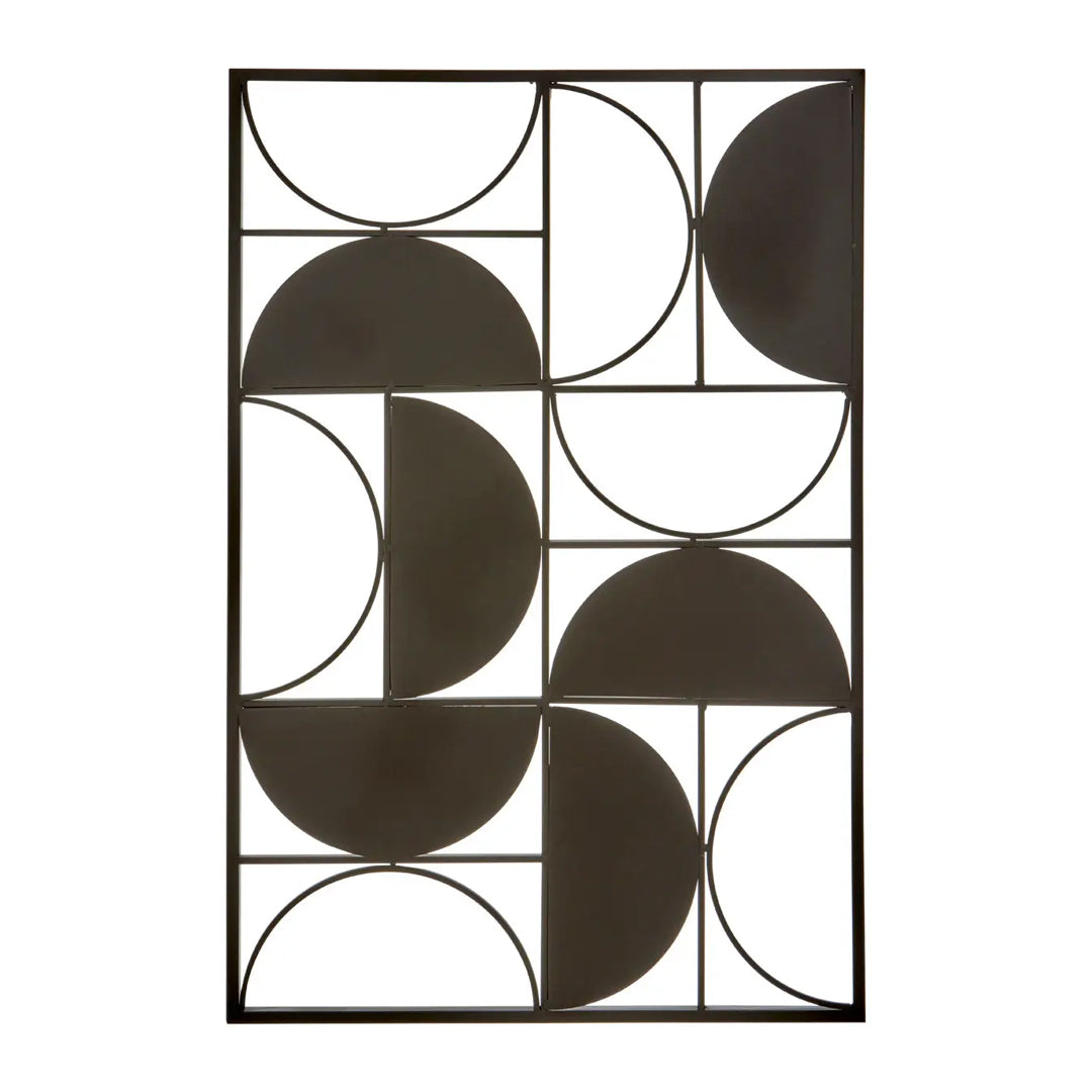 Trento Metal Semicircle Wall Art In Black