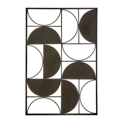 Trento Metal Semicircle Wall Art In Black