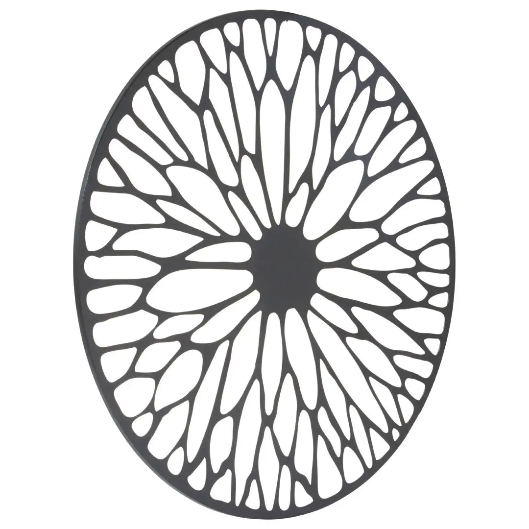 Trento Metal Large Floral Design Wall Art In Black