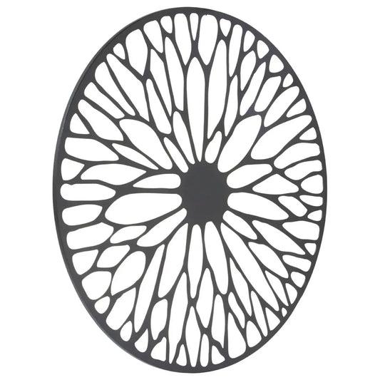 Trento Metal Large Floral Design Wall Art In Black