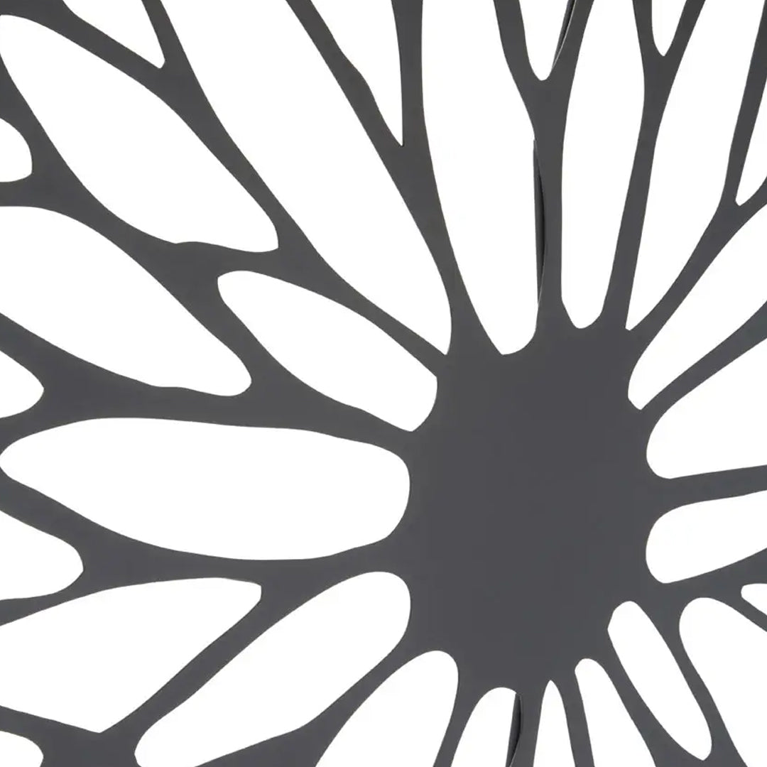 Trento Metal Large Floral Design Wall Art In Black