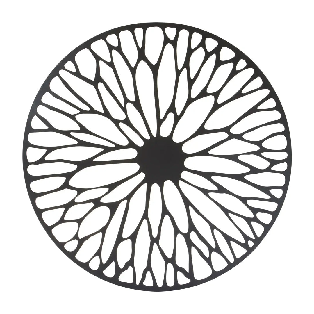 Trento Metal Large Floral Design Wall Art In Black