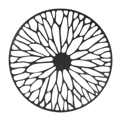 Trento Metal Large Floral Design Wall Art In Black