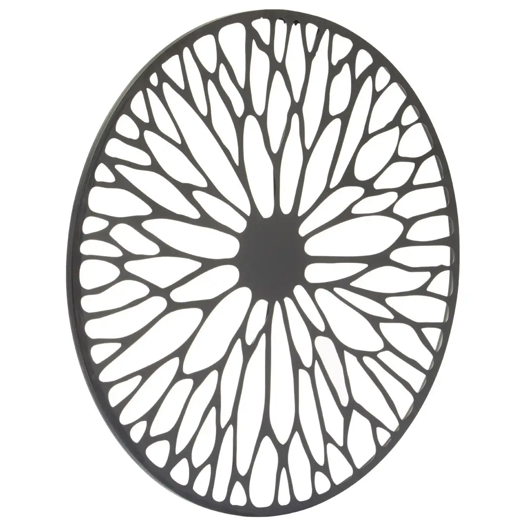 Trento Small Metal Floral Design Wall Art In Black