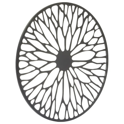 Trento Small Metal Floral Design Wall Art In Black