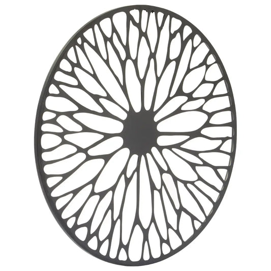 Trento Small Metal Floral Design Wall Art In Black