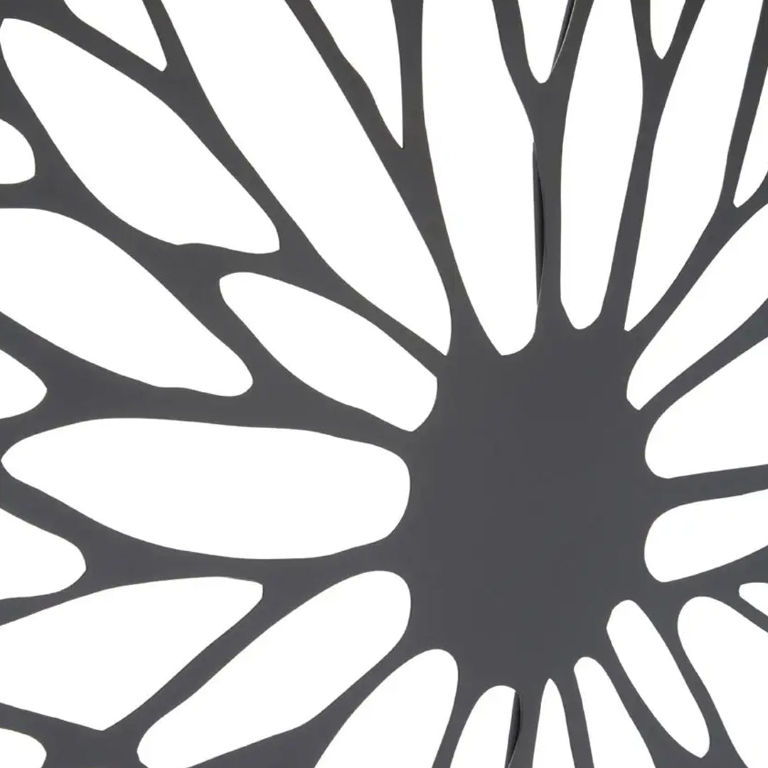 Trento Small Metal Floral Design Wall Art In Black