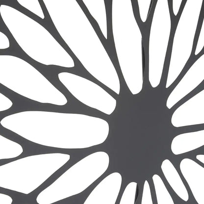 Trento Small Metal Floral Design Wall Art In Black
