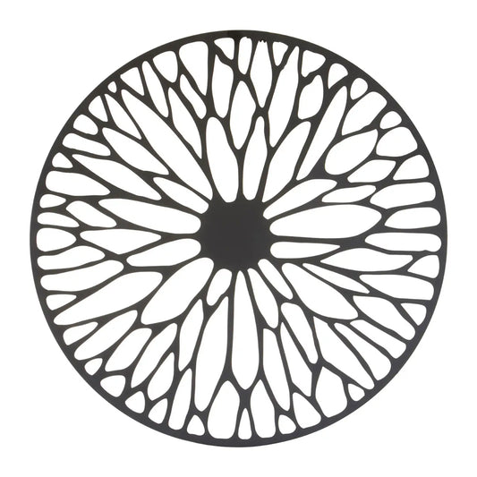 Trento Small Metal Floral Design Wall Art In Black