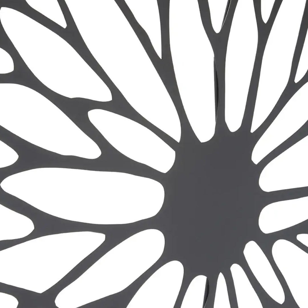 Trento Medium Metal Floral Design Wall Art In Black