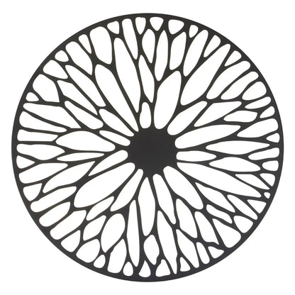 Trento Medium Metal Floral Design Wall Art In Black