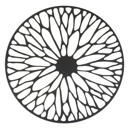 Trento Medium Metal Floral Design Wall Art In Black