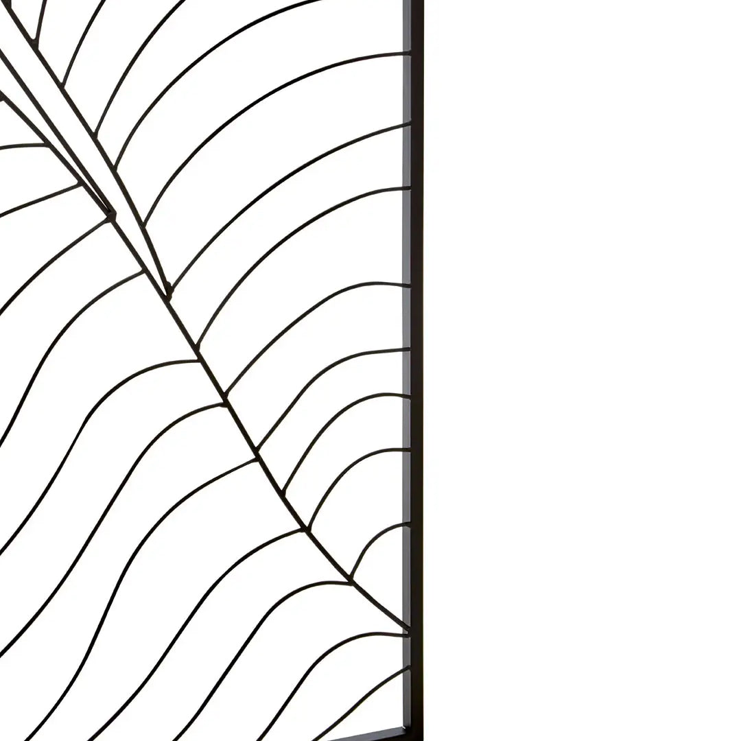 Trento Metal Large Leaf Design Wall Art In Black