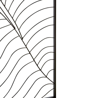 Trento Metal Large Leaf Design Wall Art In Black