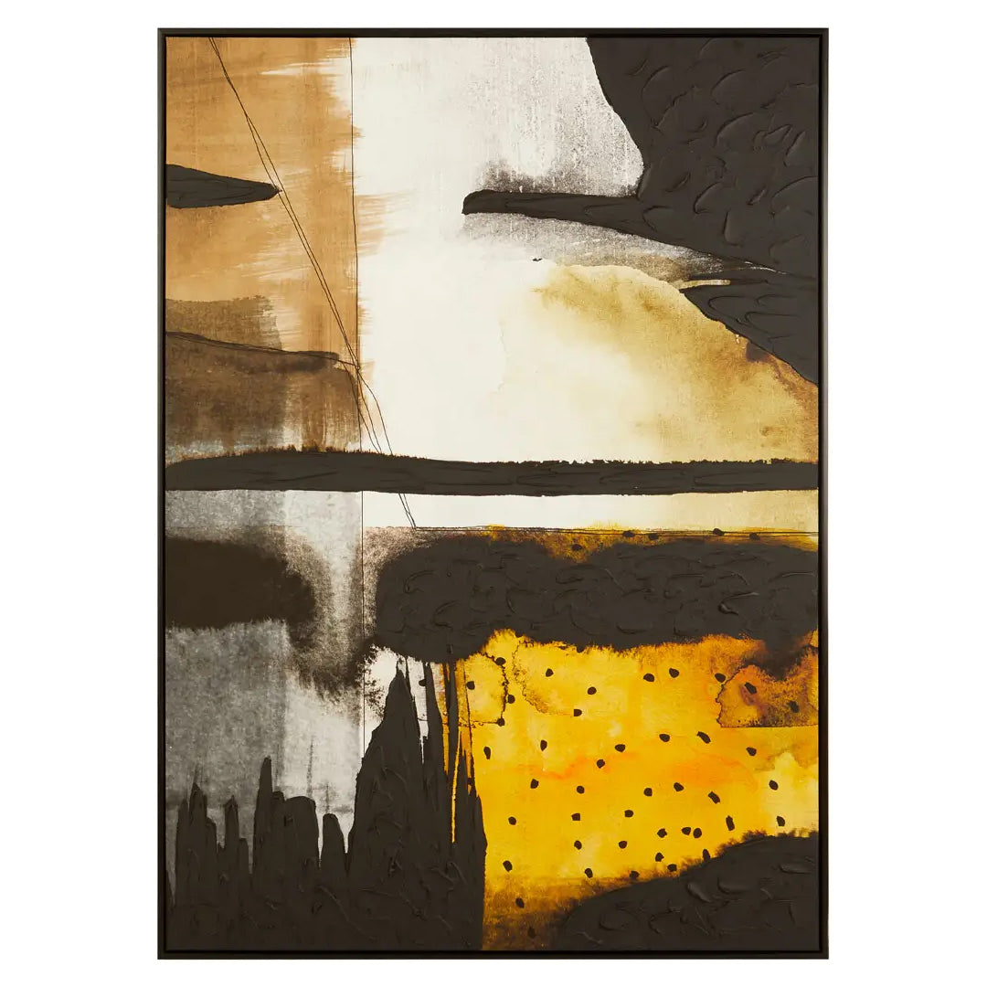 Astratto Wall Art In Black And Ochre