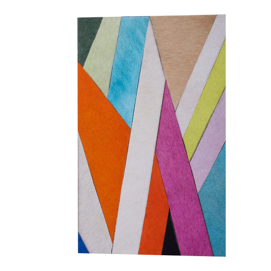 Safira Genuine Leather Striped Wall Art In Multicolour