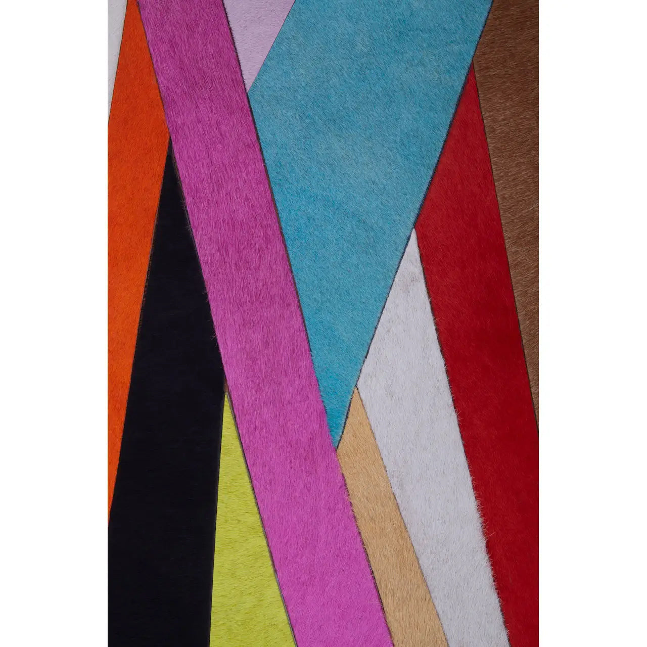 Safira Genuine Leather Striped Wall Art In Multicolour