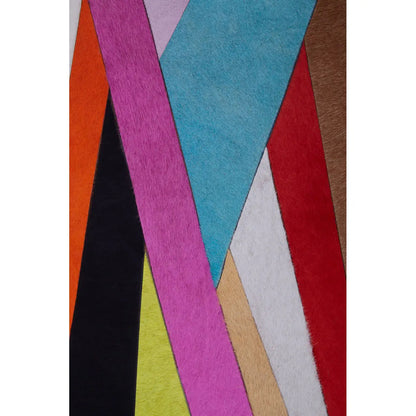 Safira Genuine Leather Striped Wall Art In Multicolour