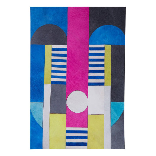 Safira Genuine Leather Wall Art In Multicoloured