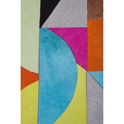Safira Genunie Leather Abstract Wall Art In Multicolour