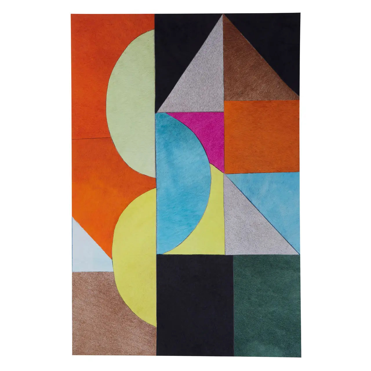 Safira Genunie Leather Abstract Wall Art In Multicolour