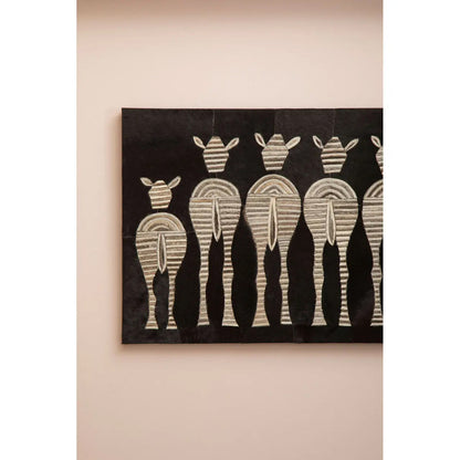 Safira Leather Patchwork Zebra Wall Art