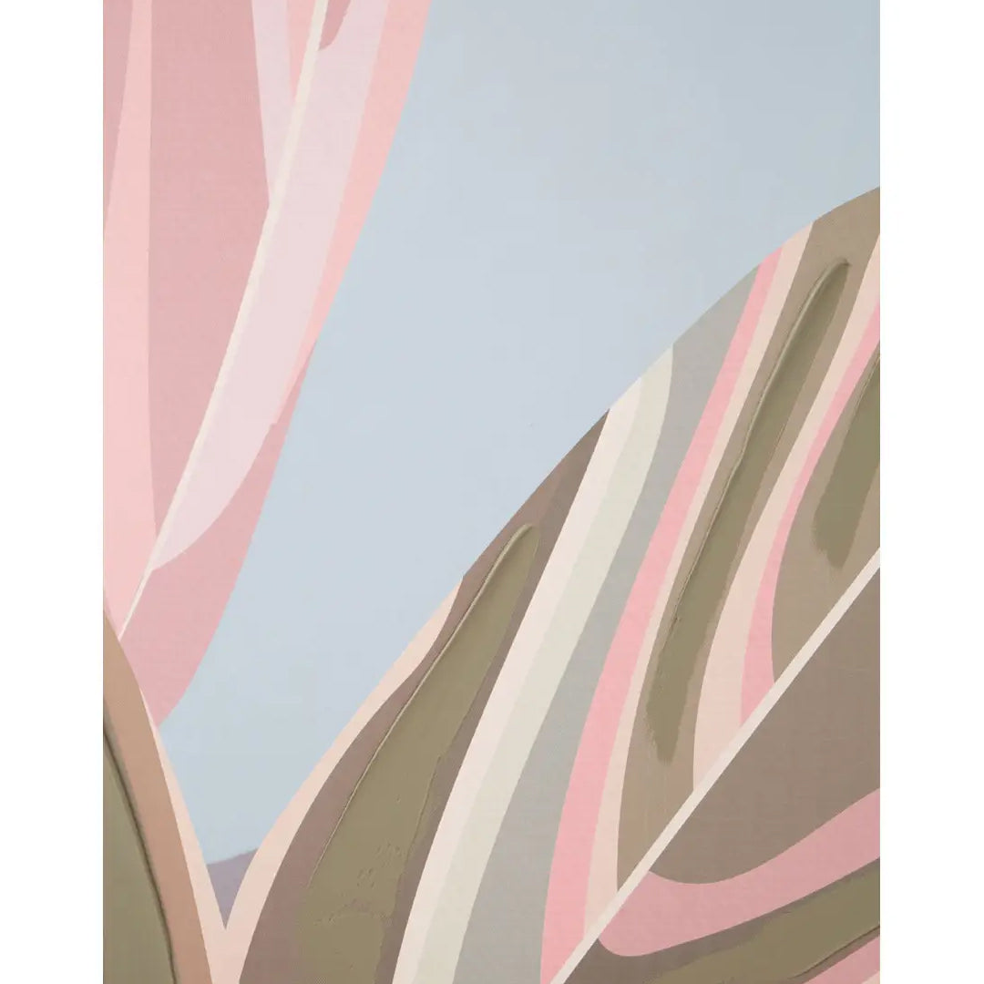 Astratto Pastel Leaves Canvas Wall Art