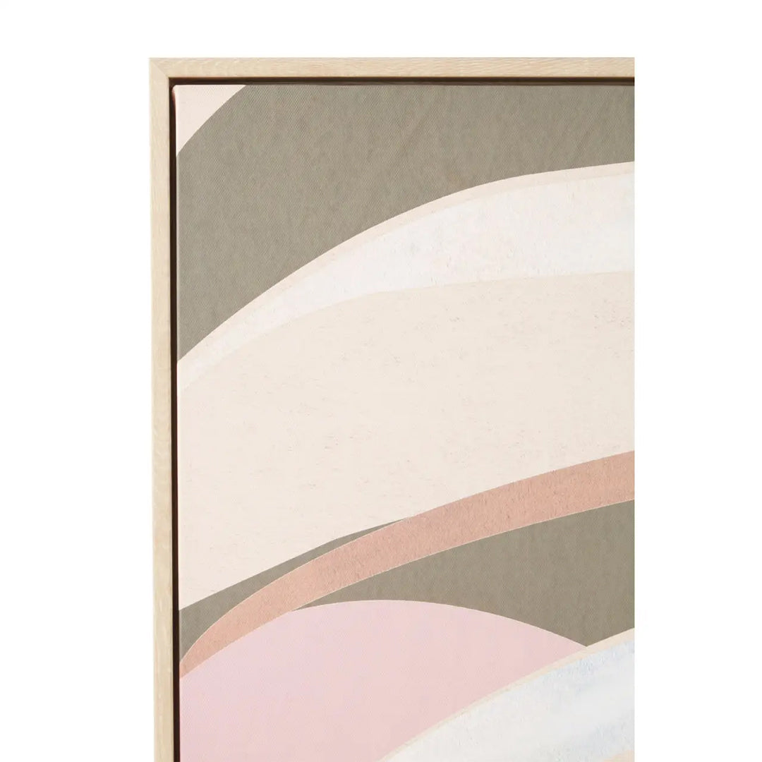 Astratto Canvas Leaf Design Wall Art In Soft Pastel Hues