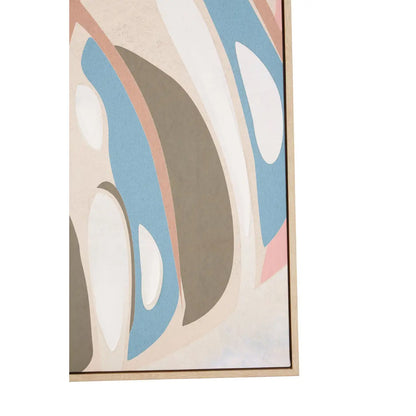 Astratto Canvas Leaf Design Wall Art In Soft Pastel Hues