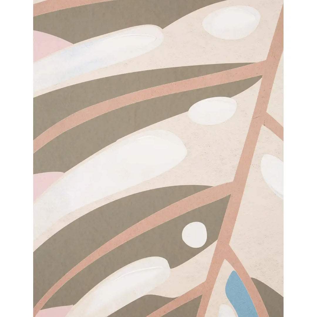 Astratto Canvas Leaf Design Wall Art In Soft Pastel Hues