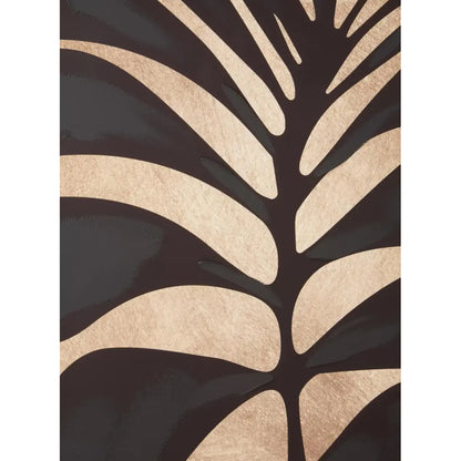 Astratto Canvas Leaf Design Wall Art In Black
