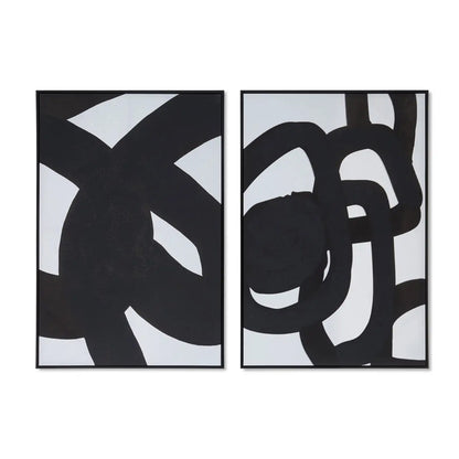Astratto Set Of 2 Abstract Wall Art In Black And White