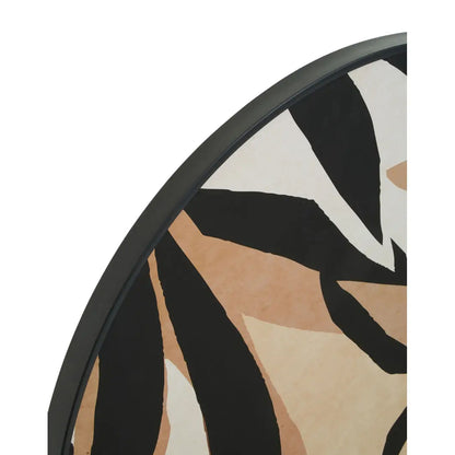 Astratto Round Wall Art In Black And Natural