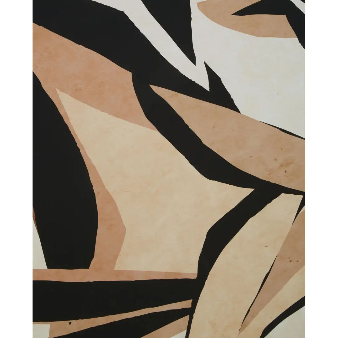 Astratto Round Wall Art In Black And Natural
