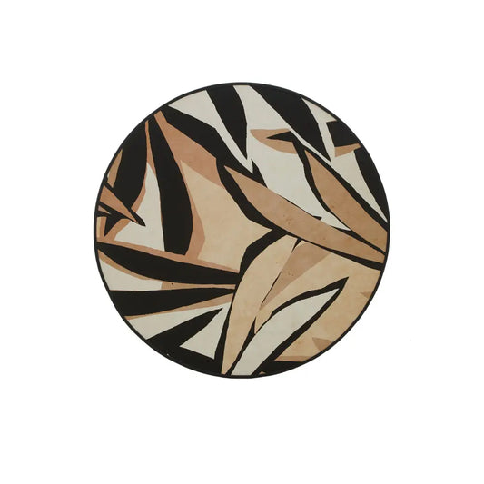 Astratto Round Wall Art In Black And Natural