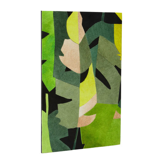 Safira Botanical Hair On Leather Print Wall Art In Green