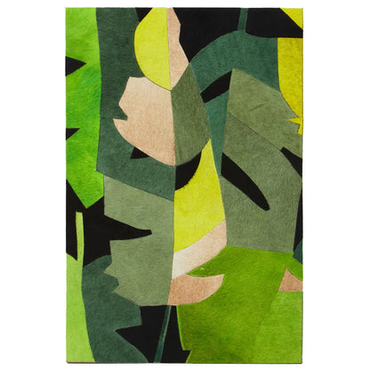 Safira Botanical Hair On Leather Print Wall Art In Green
