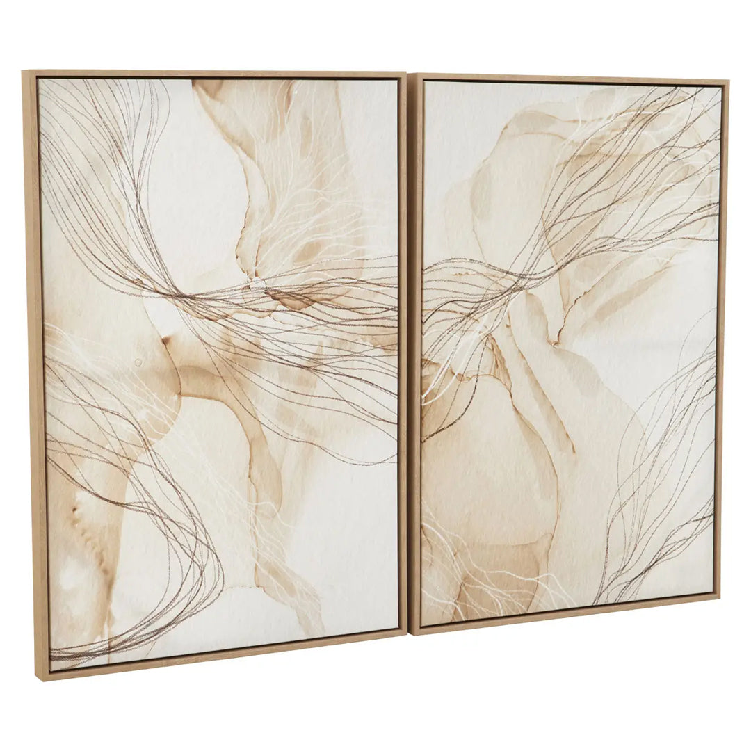 Astratto Set Of 2 Wall Art In Natural