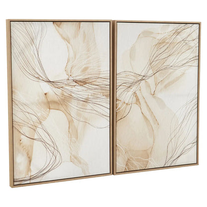 Astratto Set Of 2 Wall Art In Natural