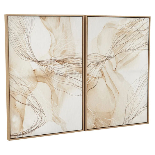 Astratto Set Of 2 Wall Art In Natural