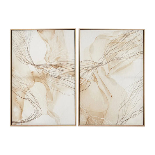 Astratto Set Of 2 Wall Art In Natural